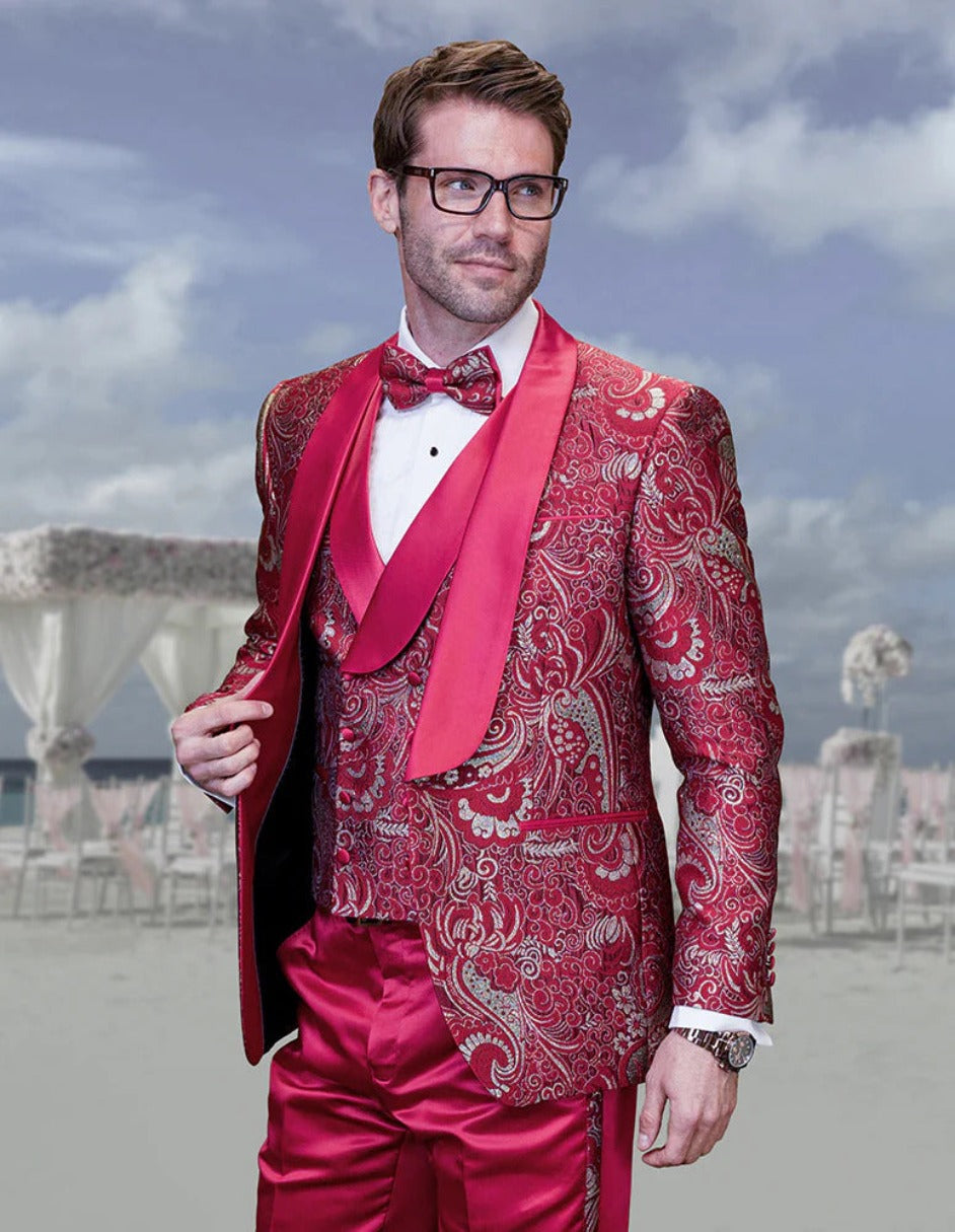 Trajes De Dombre Para Boda - Trajes De Novio - Traje Para Hombre - Red  Classic  Suit