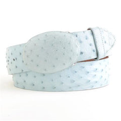 Cinto De Avestruz - Cinto Vaquero Baby Blue Ostrich Belt