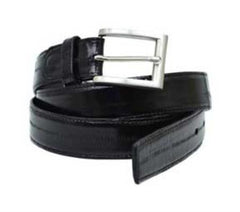 Authentic Genuine Skin Italian Black All-Over Genuine Eel Belt