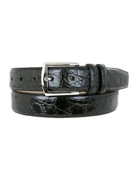 Mezlan Belts Men's Black All-Over Genuine Cinturon De Cocodrilo