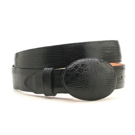 Black Genuine Lizard Belt