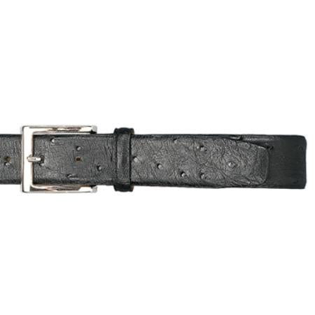 Black Genuine Ostrich Belt