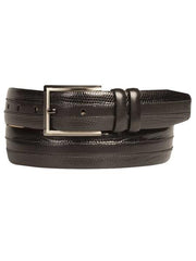 Mezlan Belts Brand Men's Genuine Lizard / Calfskin Black Skin Belt