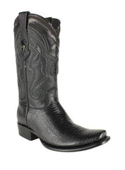 Men's Black Wild West Dubai Square Toe Genuine Teju Lizard Leather Dress Cowboy Boot Cheap Priced For Sale Online