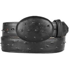 Ostrich Print (Imitation) Black Western Style Belt