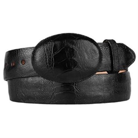 Cinto De Avestruz - Cinto Vaquero Original Ostrich Leg Skin Western Style Belt Black