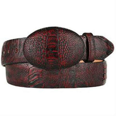 Cinto De Avestruz - Cinto Vaquero Mens Black Cherry Original Ostrich Leg Skin Western Style Belt