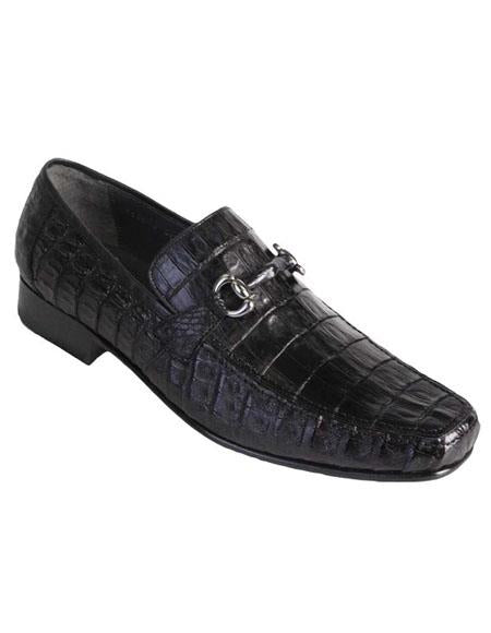 Men's Black Genuine Caiman Crocodile Belly Slip On By Los Altos Boots