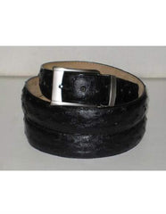 Men's Genuine Embodies Finest Leather Black Ostrich Belt