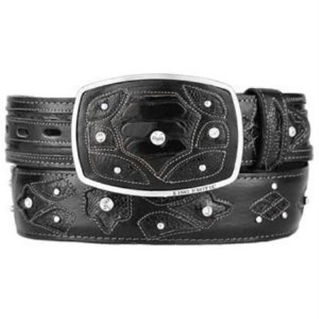 Men's Black Original Ostrich Leg Skin Fashion Western Belt