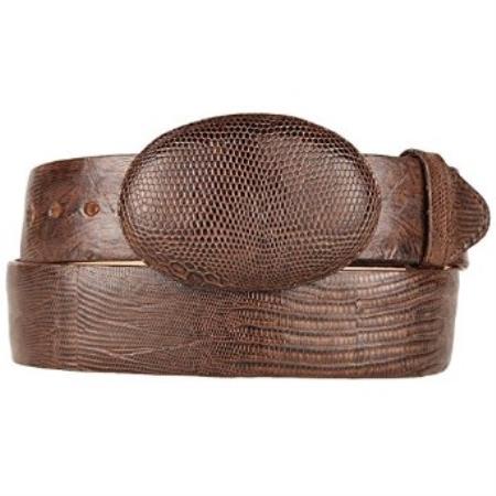 Original Lizard Teju Skin Brown Western Style Belt