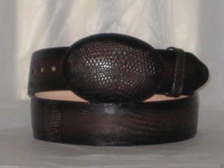 Genuine Faded Brown Lizard Teju Western Cowboy Belt