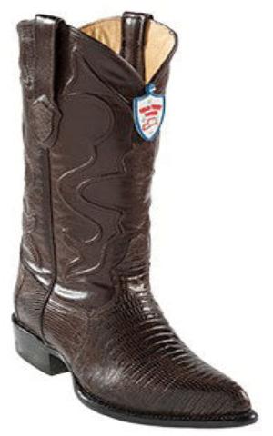 Wild West Brown Teju Lizard J -Toe Cowboy Boots