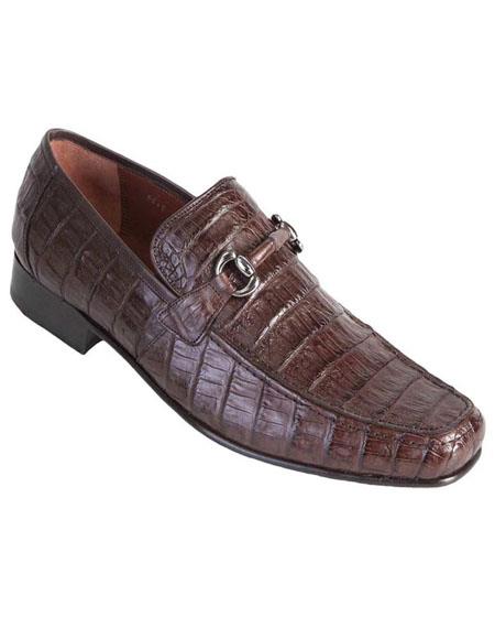 Men's Brown Genuine Caiman Crocodile Belly Slip On By Los Altos Boots