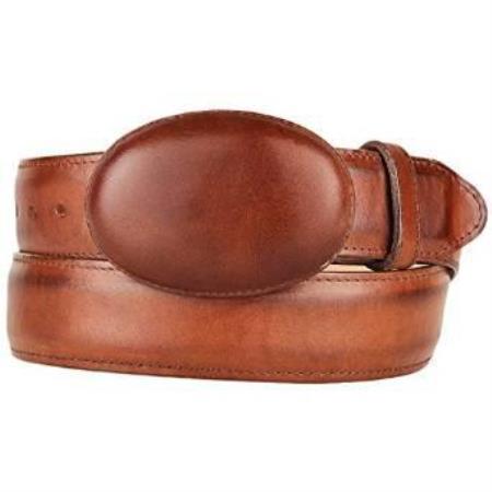 Men's Brown Leather Western Style Belt