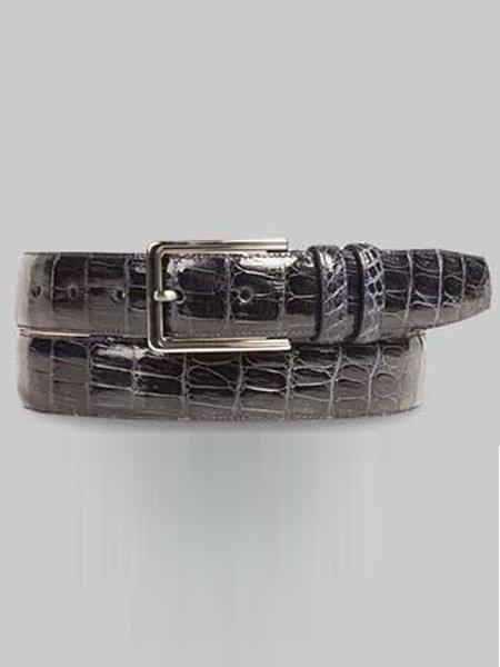 Mezlan Belts Brand Men's Genuine Crocodile Blue Cinturon De Cocodrilo