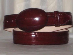 Genuine Authentic Faded Burgundy ~ Wine ~ Maroon Eel Skin Western Cowboy Belt