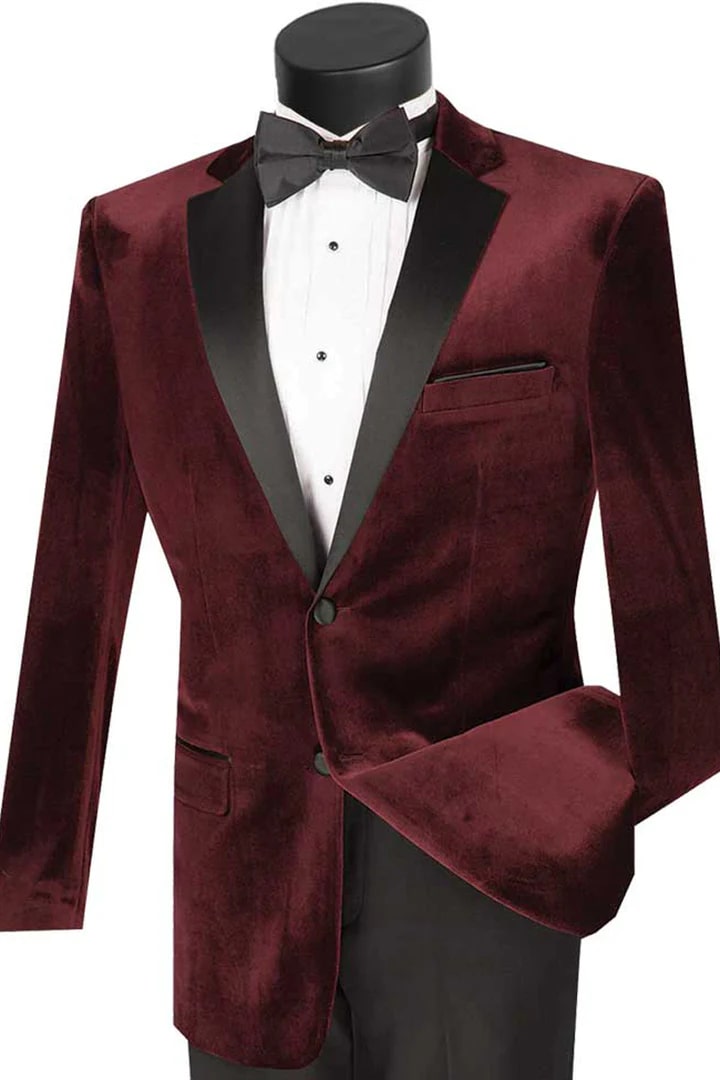 Trajes De Hombre Para Boda - Trajes Para Novio - Burgundy Tuxedo Suit