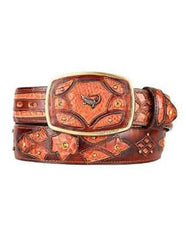 Fashion Western Belt Cognac Original Caiman Belly Skin