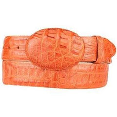 Men's Cognac Original Caiman Hornback Skin Western Style Belt