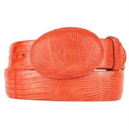 Men's Cognac Original Lizard Teju Skin Western Style Belt