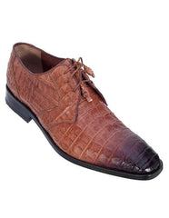 Mens Los Altos Cognac Genuine Caiman Belly Exotic Lace-Ups