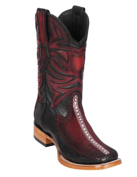 Los Altos Boots Rowstone Stingray And Deer Faded Burgundy