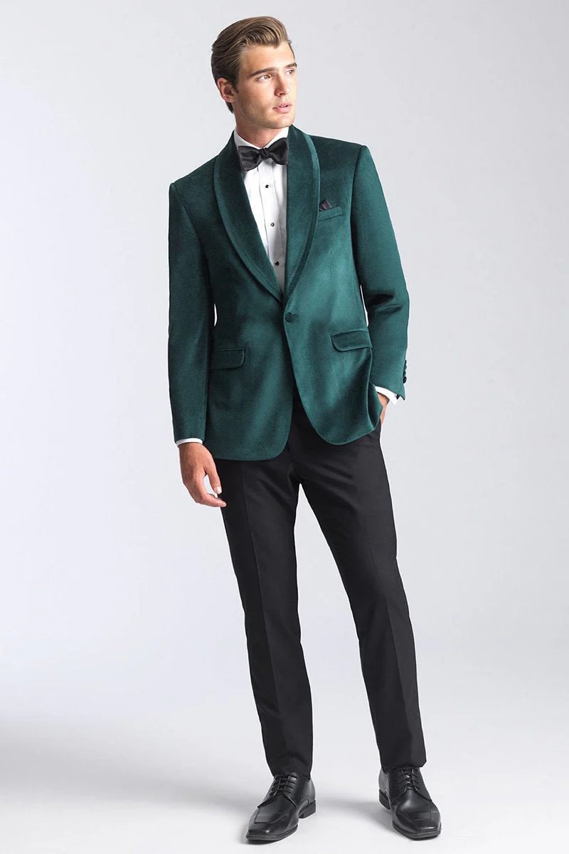 Blazer de terciopelo - Blazer de hombre - Chaqueta de esmoquin "Venice" Chaqueta de esmoquin de terciopelo verde esmeralda - Prendas separadas