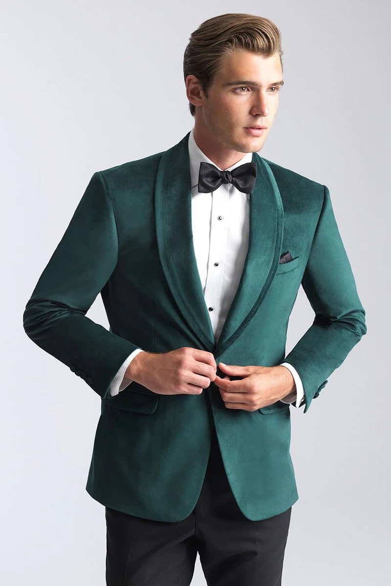 Blazer de terciopelo - Blazer de hombre - Chaqueta de esmoquin "Venice" Chaqueta de esmoquin de terciopelo verde esmeralda - Prendas separadas