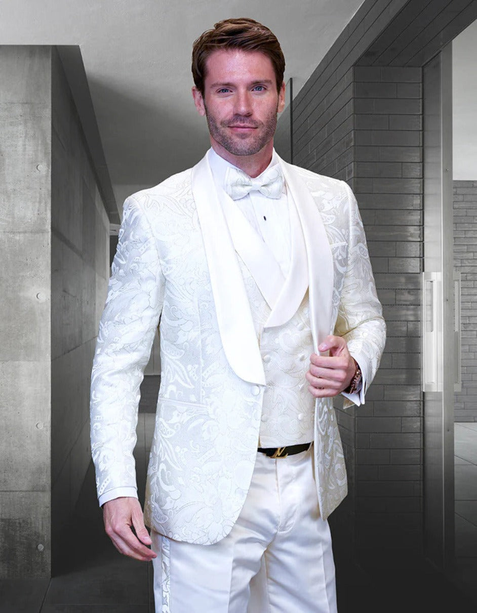 Trajes De Dombre Para Boda - Trajes De Novio - Traje Para Hombre - Off White Suit