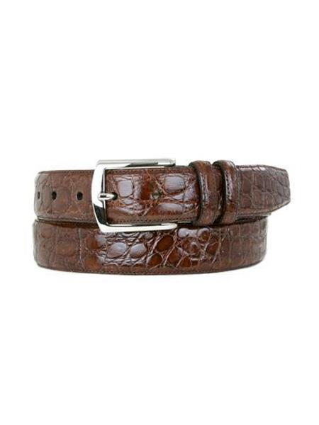 Mezlan Belts Brand Men's Genuine Crocodile Sport Skin Cinturon De Cocodrilo