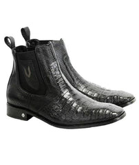 Mens Genuine Caiman Belly Handmade Shoes Black