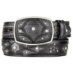 Men's Burnished Gray Original Eel Skin Fashion Western Belt