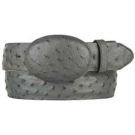 Original Gray Ostrich Full Quill Skin Western Style Belt