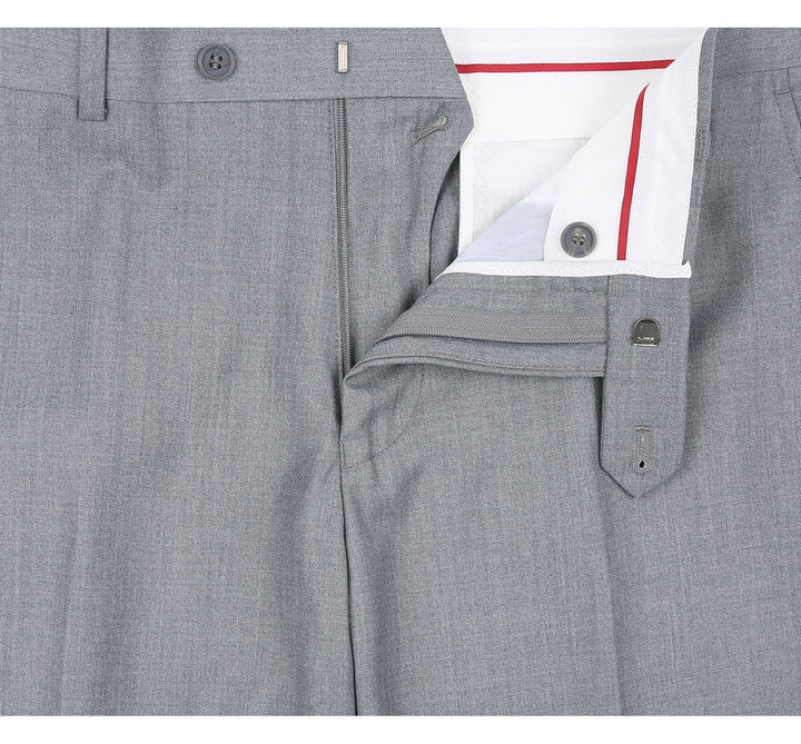 Traje gris claro - Traje gris plateado para boda - Traje gris claro básico extra largo de dos botones para hombre