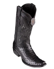 Los Altos Boots Leather Lining Men's Ostrich Black Cowboy Boots - H79 Dubai Toe - Botas De Avestruz