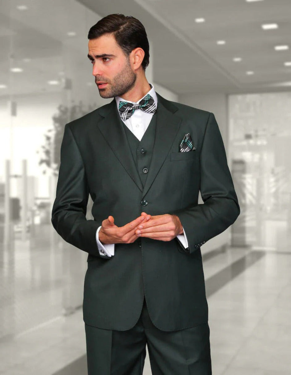 Trajes De Dombre Para Boda - Trajes De Novio - Traje Para Hombre - Hunter Green 2 Button  Suit