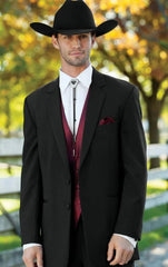 Trajes Vaqueros Para Boda - Traje Vaquero Para Hombre - Two Button Black Suit