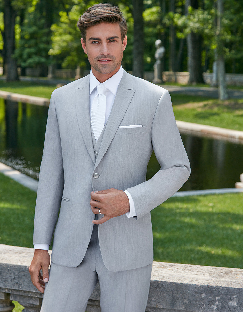 Trajes De Dombre Para Boda - Trajes De Novio - Traje Para Hombre - Light Grey TuxedoSuit