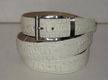 Men's Genuine Authentic Cream ~ Ivory ~ Off White Crocodile ~ World Best Alligator ~ Gator Cinturon De Cocodrilo