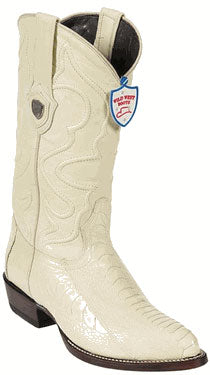 Cream ~ Ivory ~ Off White Ostrich Leg Cowboy Boots