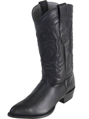 Los Altos Boots Men's Black Genuine Elk Leather J Toe Handmade Replaceable Heel Dress Cowboy Boot Cheap Priced For Sale Online