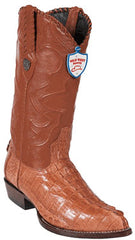 Wild West J-Toe Cognac Caiman ~ World Best Alligator ~ Gator Skin Tail Cowboy Boots