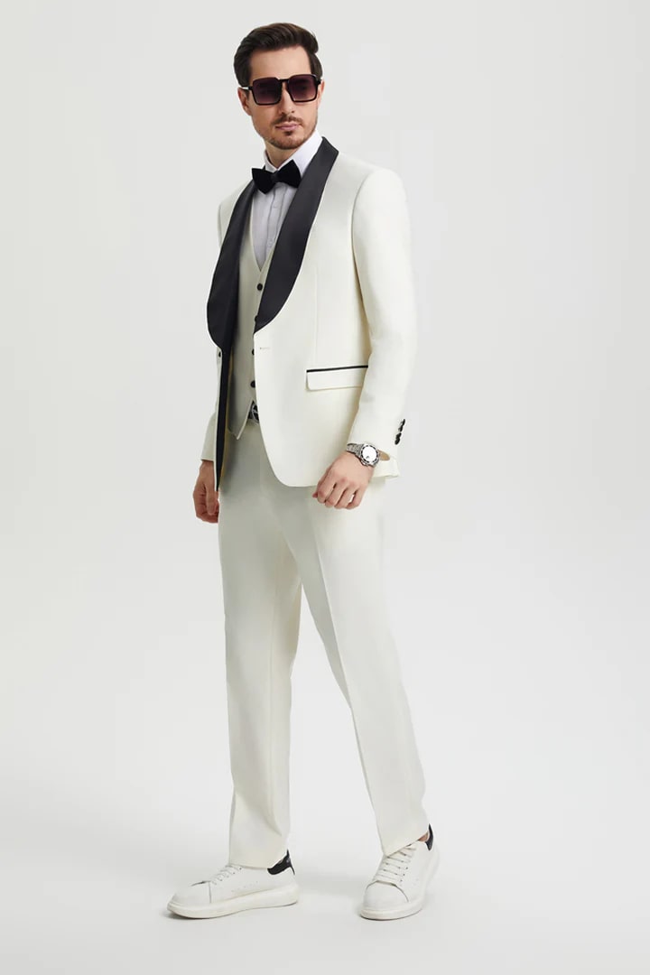 Trajes De Hombre Para Boda - Trajes Para Novio - Ivory Tuxedo Suit