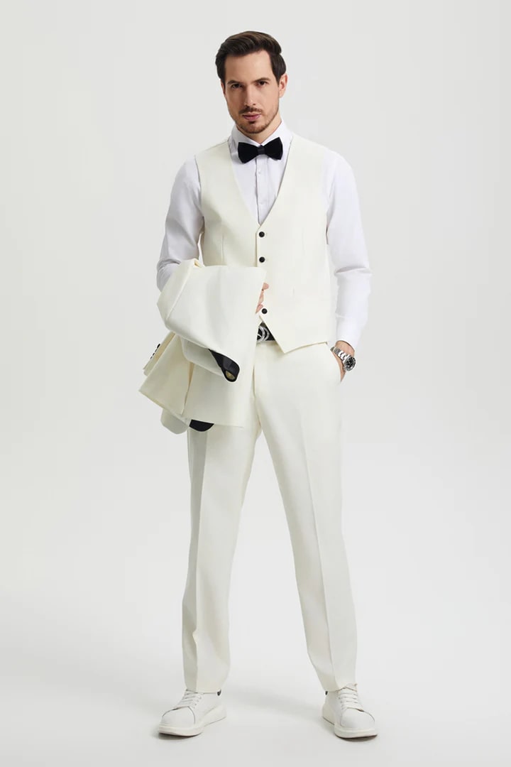 Trajes De Hombre Para Boda - Trajes Para Novio - Ivory Tuxedo Suit