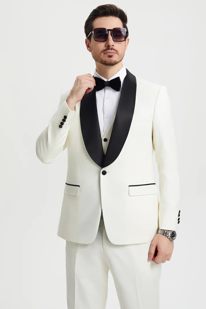 Trajes De Hombre Para Boda - Trajes Para Novio - Ivory Tuxedo Suit