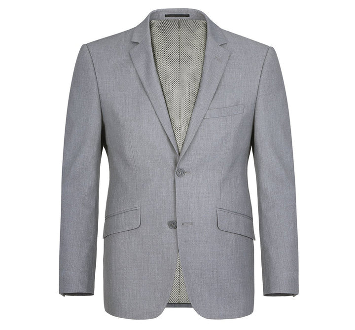 Traje gris claro - Traje gris plateado para boda - Traje de hombre de dos botones, corte ajustado, con bolsillos en gris claro