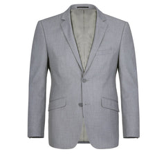 Traje gris claro - Traje gris plateado para boda - Traje gris claro de dos botones y corte ajustado para hombre con bolsillos