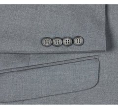 Traje gris claro - Traje gris plateado para boda - Traje de hombre de dos botones, corte ajustado, con bolsillos en gris claro