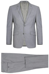 Traje gris claro - Traje gris plateado para boda - Traje gris claro de dos botones y corte ajustado para hombre con bolsillos